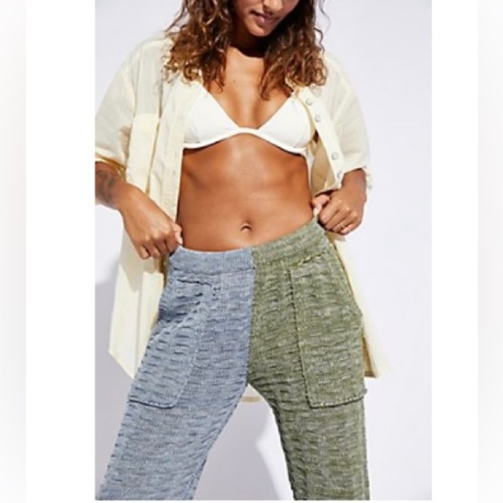 NWT Free People Surfside Pants Pistachio Combo